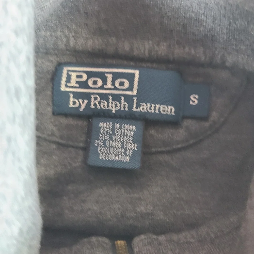 Polo Ralph Lauren Sweater Mens Small Dark Gray BIG‎ LOGO Sweatshirt VTG